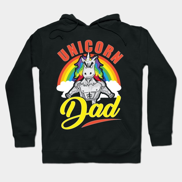 Awesome Unicorn Dad Cool Unicorn Dads Hoodie by theperfectpresents